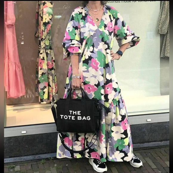 🦋 Bloggers Favorite 🦋 H&M X Rocky Barnes Floral Cotton Kaftan Maxi Dress Sz S - Picture 7 of 16